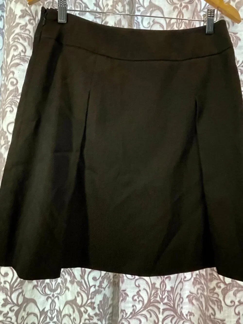 Women's Etcetera Size 8 Brown Side Zip Pleated Fully Lined Mini Skirt